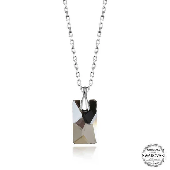 Swarovski Crystal Taşlı Baget Gümüş Kadın Kolye ürün görseli 1