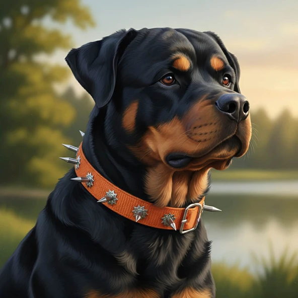 Dokuma Çivili Köpek Boyun Tasması - 4*70 cm - Kırmızı - 4