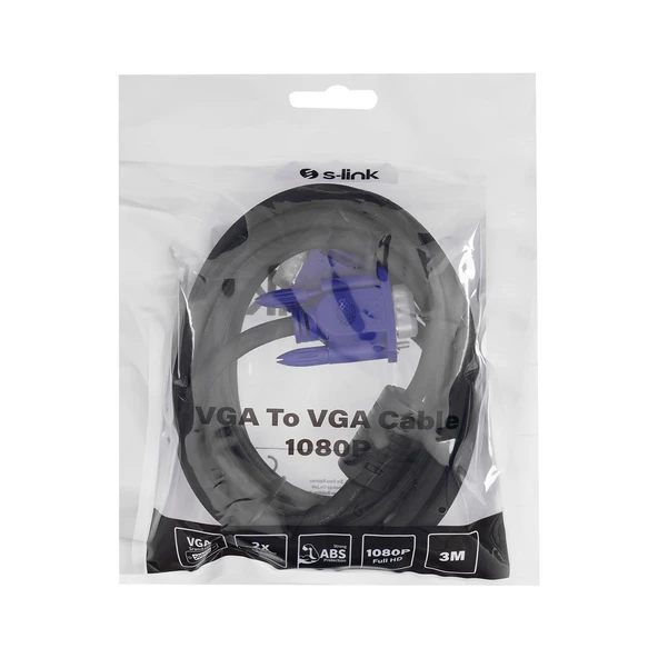 S-Link SL-VGA17 VGA Kablo 3 Metre (M-M) - Resim 3