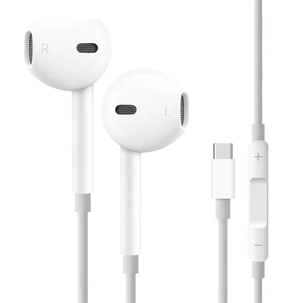 Powerway Earone Mikrofonlu Kablolu Kulaklık TYPE-C Çıkışlı Tüm Cihazlarla Uyumlu Stereo ürün görseli