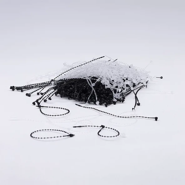 Fuyaku 7" Elle Geçmeli Tırtıklı Kılçık Etiketleme Plastiği Siyah (1.000 Adet) - Resim 3