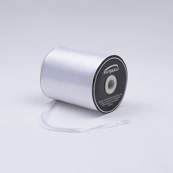 Fuyaku 6 mm Saten Kurdele Beyaz (500 Metre) ürün görseli