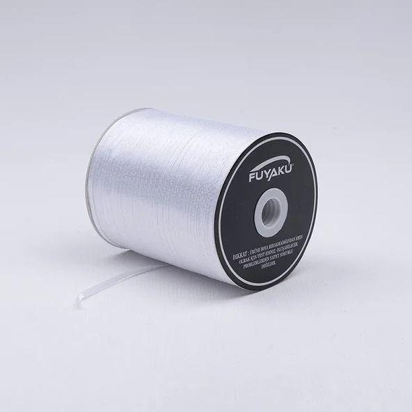 Fuyaku 3.5 mm Saten Kurdele Beyaz (750 Metre) - 1