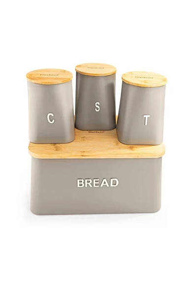Bambum Tortino - Baharatlıklı Bambu Kapaklı Ekmek Saklama Kabı