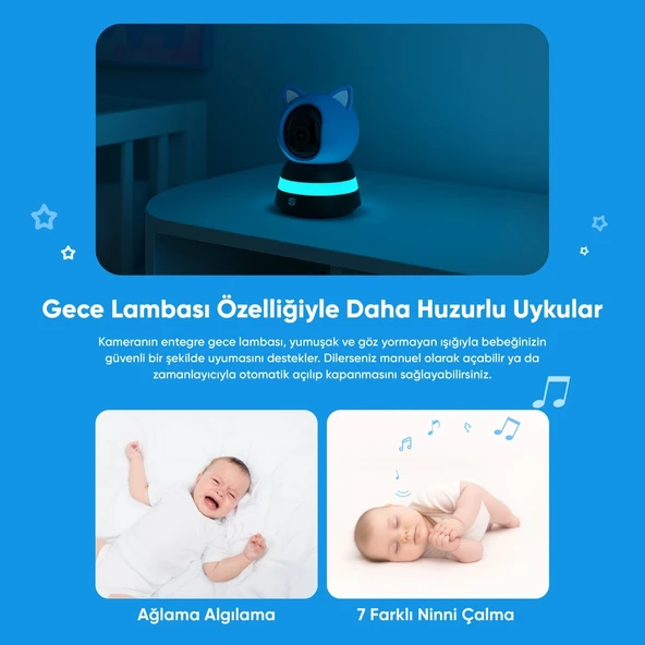 Şımart Akıllı Bebek Kamerası, Ağlama ve Hareket Algılama, Çift Yönlü Sesli İletişim - 5