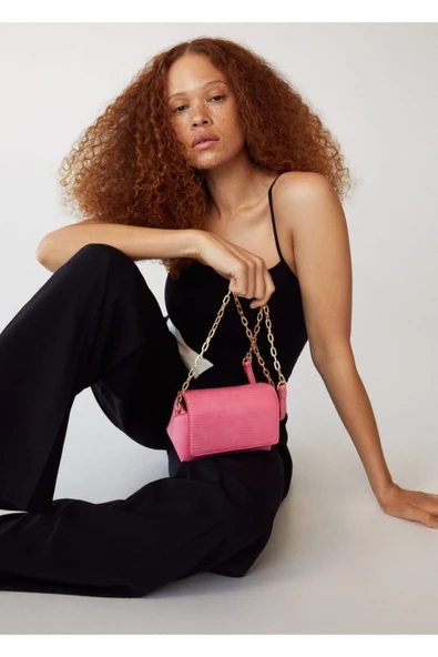 MANGO Kapaklı Zincir Çanta - Resim 2