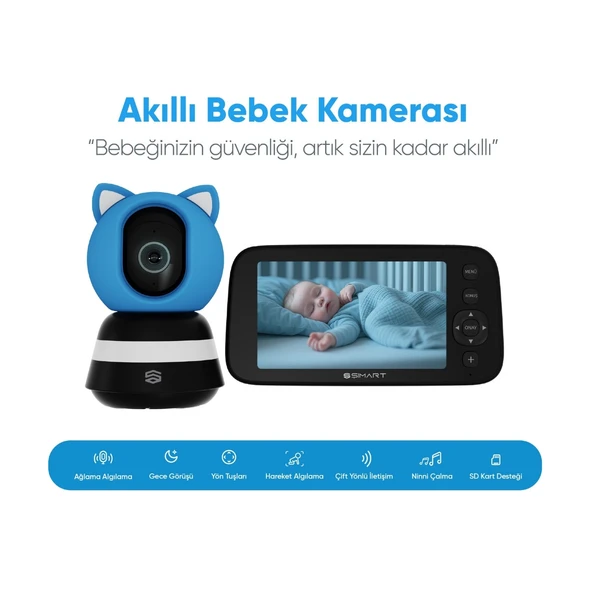 Şımart Akıllı Bebek Kamerası, Ağlama ve Hareket Algılama, Çift Yönlü Sesli İletişim - 2