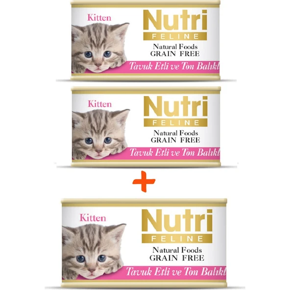 Tahılsız Tavuk Etli & Ton Balıklı Yavru Yaş Kedi Maması 85 gr x 3 Adet