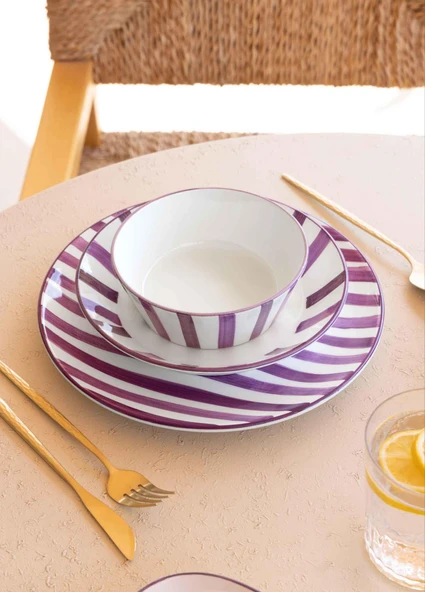 The Mia Joy Yemek Takımı 6 Kişilik 31 Parça Mor 3101 - Resim 4