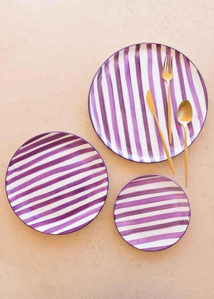 The Mia Joy Yemek Takımı 6 Kişilik 31 Parça Mor 3101 - Resim 3