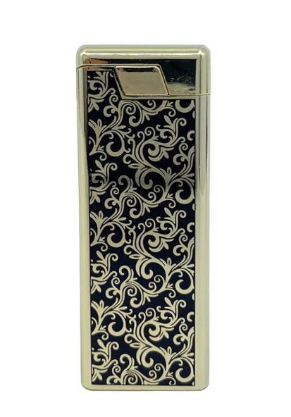 Metal Mum Alev Slim Çakmak Parlak Sarı Model -2 - Resim 2