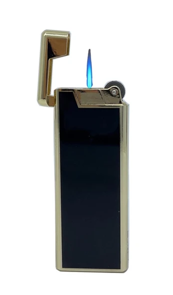 Metal Mum Alev Slim Çakmak Parlak Sarı Model -  4 - Resim 3