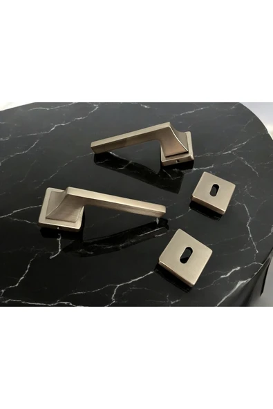 Karo Saten Kare Rozetli Oda Kapı Kolu 1 Takım Şık Ve Dayanıklı - Resim 5