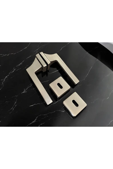 Karo Saten Kare Rozetli Oda Kapı Kolu 1 Takım Şık Ve Dayanıklı - Resim 6