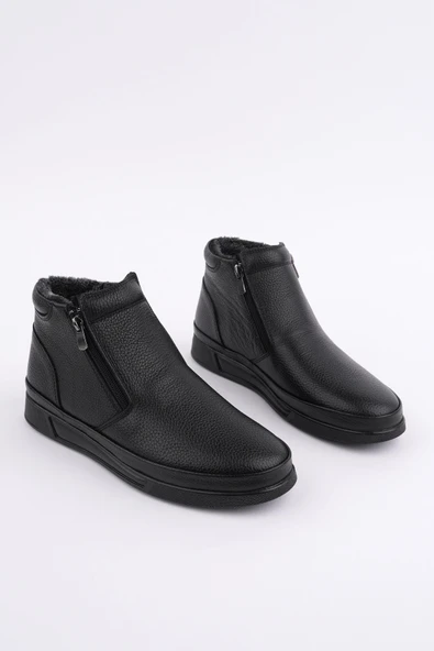 Muggo ANDY Hakiki Deri Çift Fermuarlı İçi Kürklü Erkek Kışlık Bot - 2