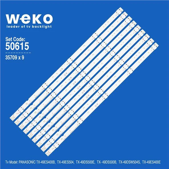Panasonic TX-49ES400E 49'' İnç 9 Adet Tv Led Bar ( Tvnizin içindeki led barla aynısı olduğunu görmeden almayınız. Led bar ürünlerinde paket açıldığında iade kabul edilmemektedir. ) ürün görseli