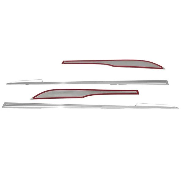 Renault Megane 4 Kapı Eşiği 4 Parça - Krom Taşlı | 2016 ve Sonrası, HB/SD