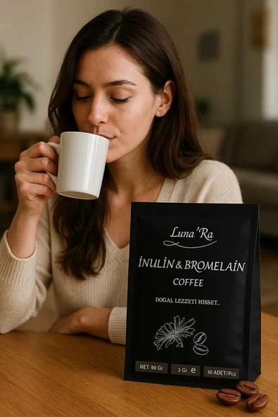 Lunara İnülin Ve Bromelain Coffee 3 ADET- 30 Şase Detox Kahve - 4