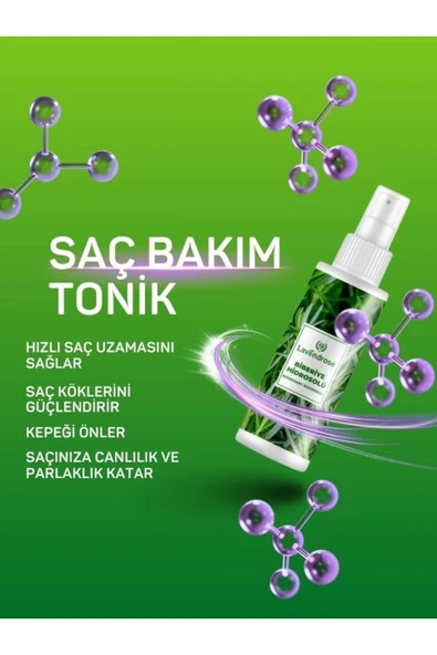 Lavendrose Saç Dökülmelerine Karşı Biberiye Suyu Hidrosolü Saç Tonik - Saç Uzamasını Destekleyici 100ml - Resim 4