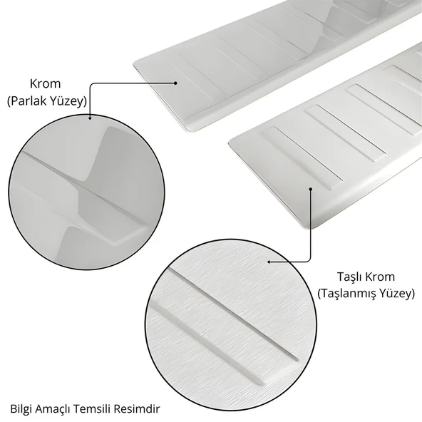 BMW X6 Arka Tampon Eşiği - Krom | 2008-2014 Arası - 4