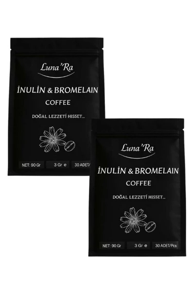 Lunara İnülin Ve Bromelain Coffee 2 ADET- 30 Şase Detox Kahve - 1