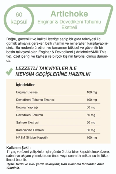 Mindivan Artichoke Enginar Ekstreli & Devedikeni Tohumu Ekstreli - 4