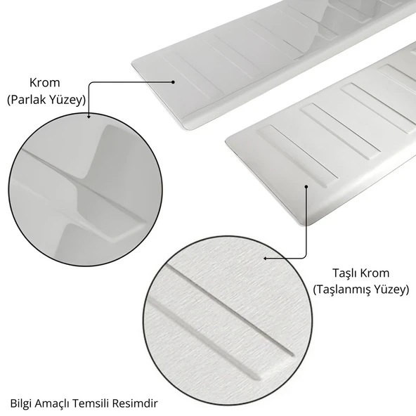VW Passat B6 Arka Tampon Eşiği - Krom Taşlı | 2005-2012 Arası, SD - 4