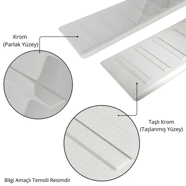 VW Transporter T5 Arka Tampon Eşiği - Krom Siyah | 2003-2014 Arası - 3