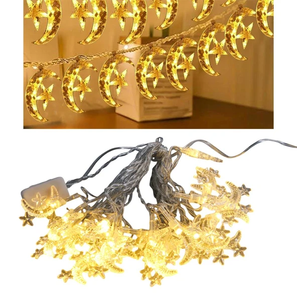 Winnboss WN-1181 5 Metre 20 Ledli Ay Yıldızlı Günışığı Sabit Led Dekoratif Led Aydınlatma 5 Watt Süsleme Işığı
