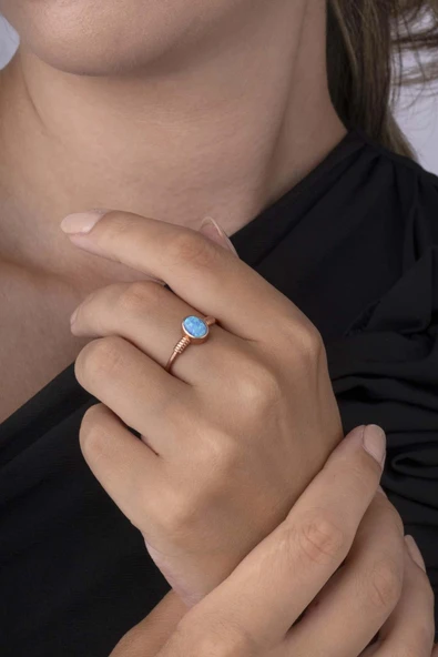 Gümüş Pazarım Yaprak Detaylı Manolya Çiçeği Ayarlamalı 925 Ayar Gümüş Kadın Yüzük - 2