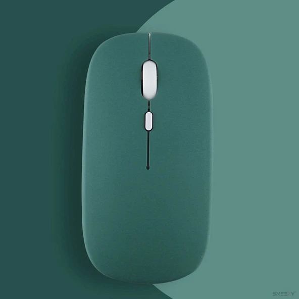 Xiaomi Tablet Şarj Edilebilir Sessiz Mouse Bluetooth + 2.4Hz Wifi Kablosuz Mouse Fare  Mürdüm - 5
