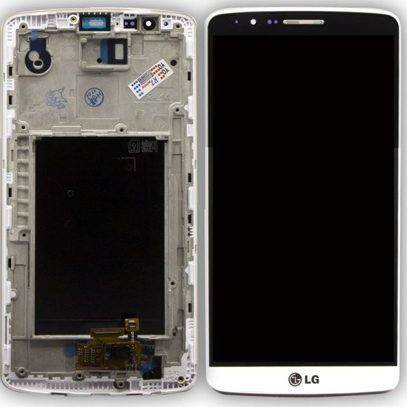 LG G3 D855 LCD Ekran Dokunmatik Çıtalı - Beyaz