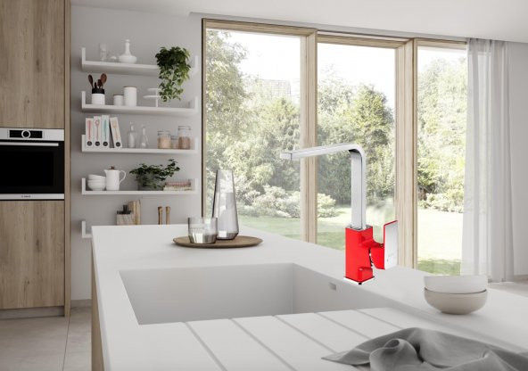 Eca Tiera Eviye Mutfak Bataryası- Krom Kırmızı 103318065 - 3