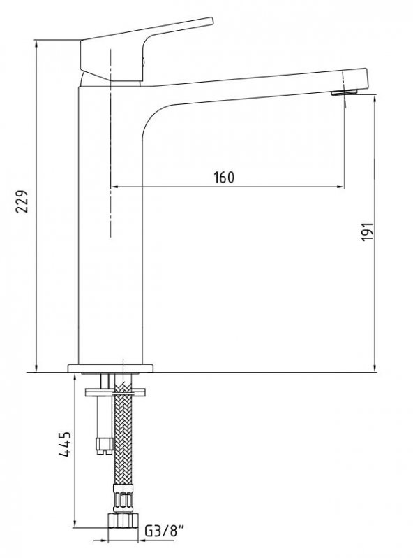 Eca Tiera Orta Boy Lavabo Bataryası- Krom Kırmızı 103388003 - Resim 2