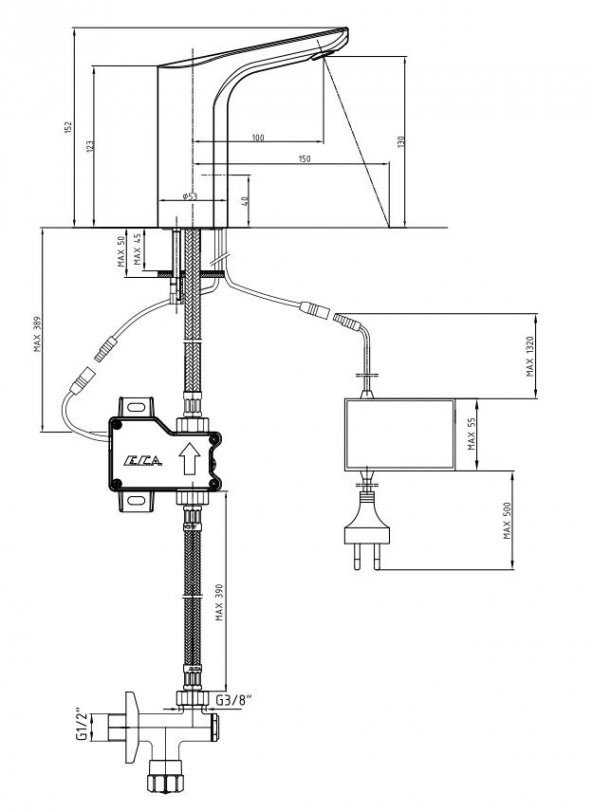 E.C.A. Luna 108108054 Fotoselli Lavabo Bataryası - 2