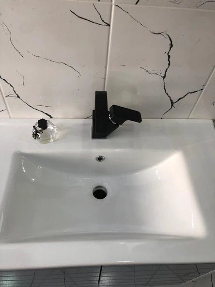 Ar Lunetta Lavabo Bataryası Mat Siyah Kuğu Borulu 103588108 - 5