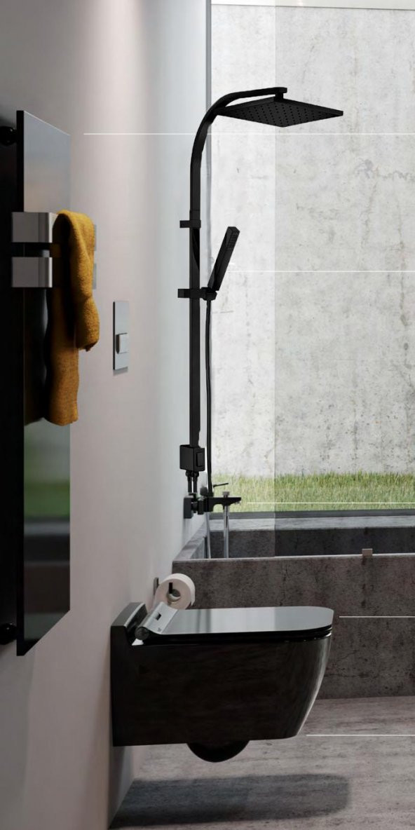 Eca Tiera Yağmurlama Tepe Duş Seti (Mat Siyah) 102158012C1 - 3