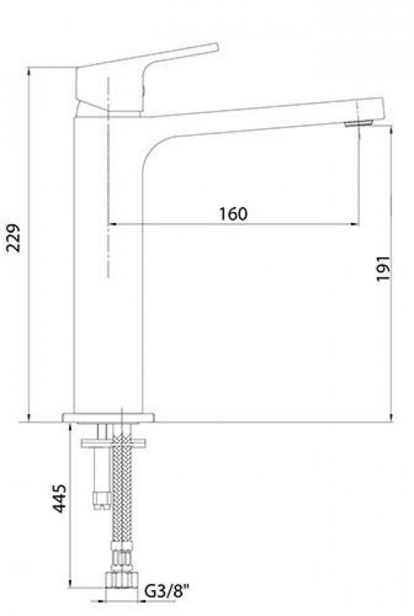 Eca Tiera Orta Boy Lavabo Bataryası Mat Siyah 102188003C1 - 2