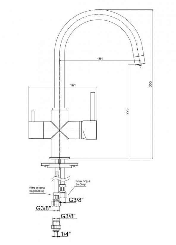 Eca Dual Flow Arıtmalı Eviye Mutfak Bataryası 102118137 - 2