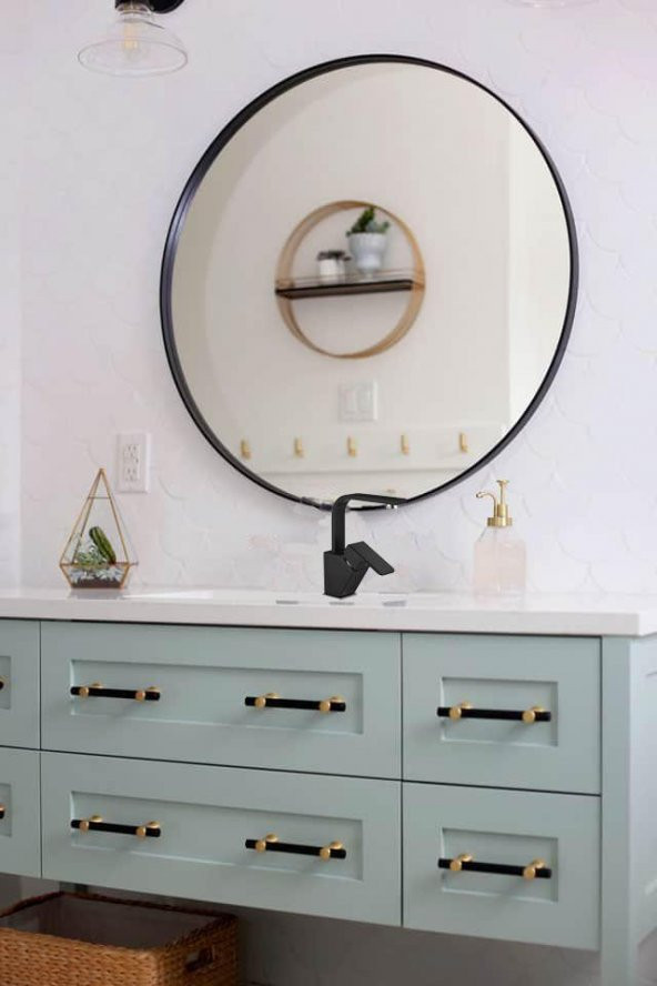 Ar Lunetta Lavabo Bataryası Mat Siyah Kuğu Borulu 103588108 - 3