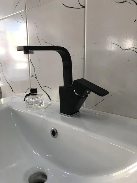 Ar Lunetta Lavabo Bataryası Mat Siyah Kuğu Borulu 103588108 - 6