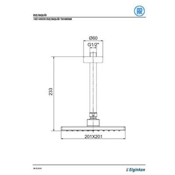 Ar Terra Duş Başlığı Tepe Duşu ECA Garantili 102145039 - 2