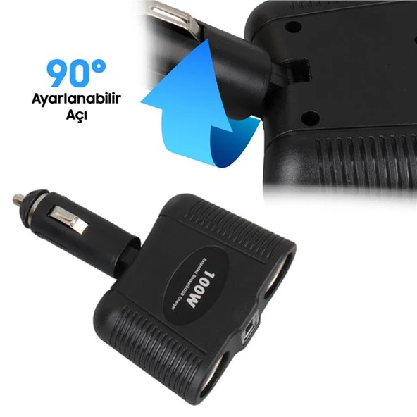 Olesson 1646 12-24V Tek USB Girişli 100W Çiftli Araç Çakmak Çoklayıcı - 5