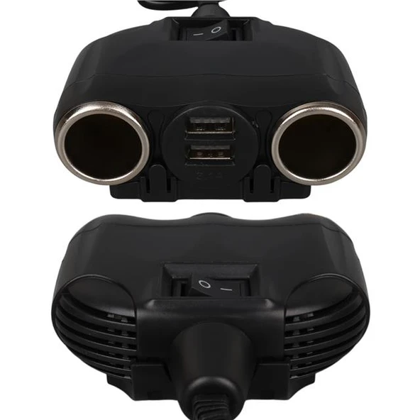 Olesson 1630 12-24V Çift USB Girişli 120W 80cm Kablolu 2'LI Araç Çakmak Çoklayıcı - Resim 4