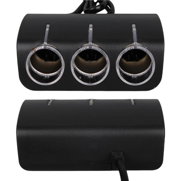 Olesson 1521 12-24V 120W 80 CM Kablolu 3'LÜ Araç Çakmak Çoklayıcı - Resim 4