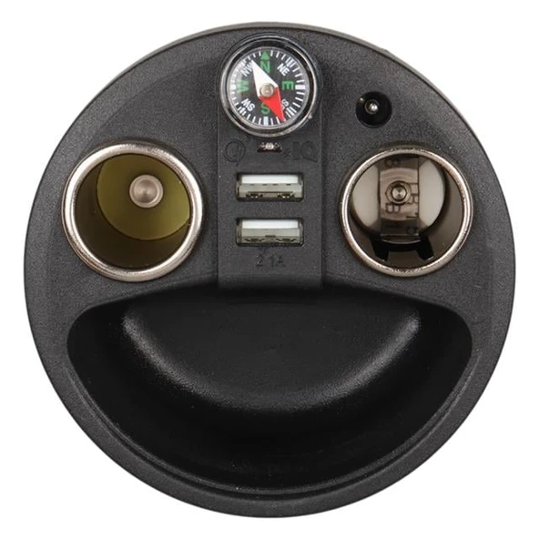 Olesson 1640 12-24V Çift USB Girişli 120W 80cm Kablolu Dijital Voltaj Ekranlı 2'li Araç Çakmak Çoklayıcı - Resim 3