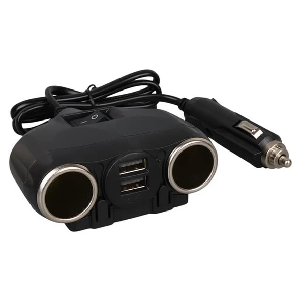 Olesson 1630 12-24V Çift USB Girişli 120W 80cm Kablolu 2'LI Araç Çakmak Çoklayıcı - Resim 2