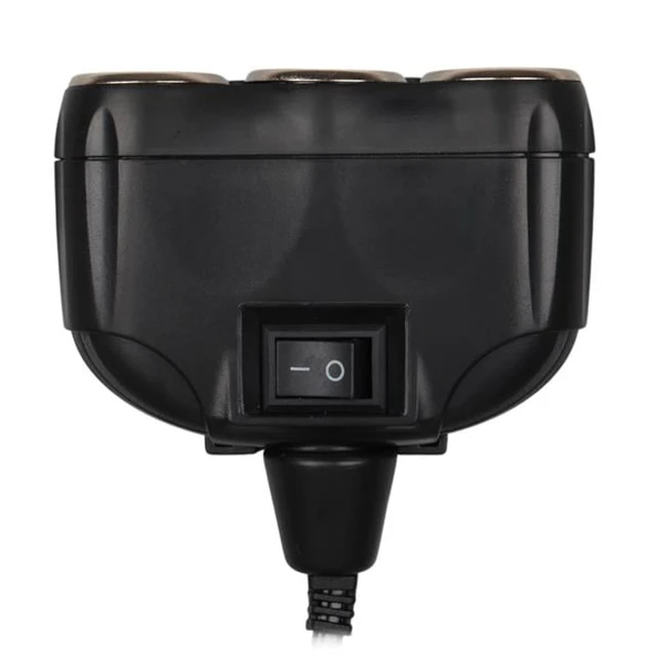 Olesson 1634 12-24V Tek USB Girişli 120W 80cm Kablolu Dijital Voltaj Ekranlı 3'lü Araç Çakmak Çoklayıcı - Resim 3