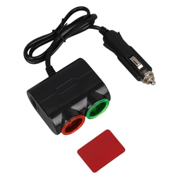 Olesson 1631 12-24V Tek USB Girişli 120W 80cm Kablolu 2'LI Araç Çakmak Çoklayıcı - 5