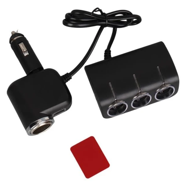 Olesson 1528 12-24V Tek USB Girişli 120W 80cm Kablolu 3'LÜ Araç Çakmak Çoklayıcı - Resim 5